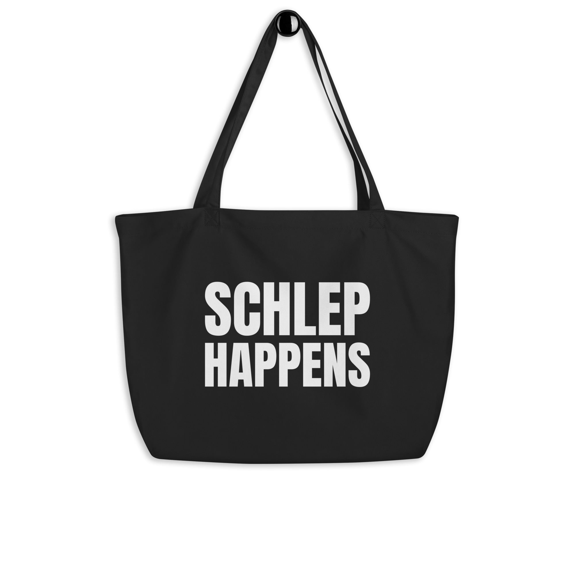 Schlep Happens Organic Cotton Black Tote Bag