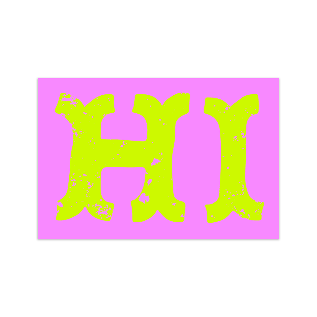 8 Say Hi Postcards & Monster Stickers